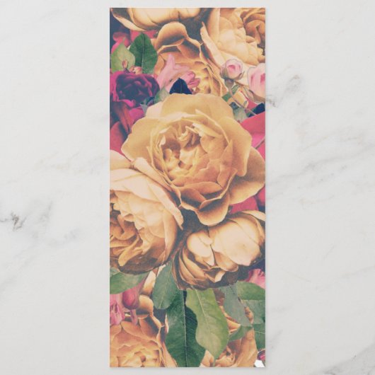 Moderne Monogram Floral Boho Wedding Menükarte (Rückseite)