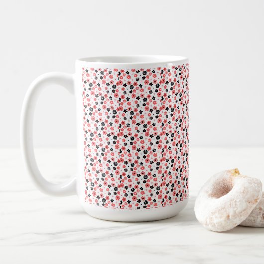 Moderne Monogram Floral Wedding Kaffeetasse (Mit Donut)