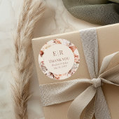 Moderne Monogram Floral Wedding Vielen Dank Runder Aufkleber