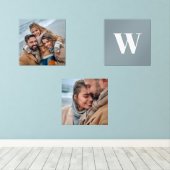 Moderne Monogram Foto Wall Art Bilderwand Sets (Holzboden)