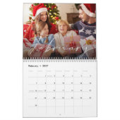 Moderne Monogram-Fotokassenfamilie Kalender (Feb 2027)