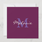 Moderne Monogram Fuchsia Pink und Lilac Lila Card Dankeskarte (Vorderseite)