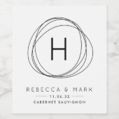 Moderne Monogram Gastgeschenk Hochzeit Weinetikett (Einzelnes Label)