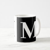 Moderne Monogram-Geschenke Schwarz-weiß Coffee Tas Kaffeetasse (VorderseiteRechts)