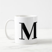Moderne Monogram-Geschenke Schwarz-weiß Coffee Tas Kaffeetasse (Links)
