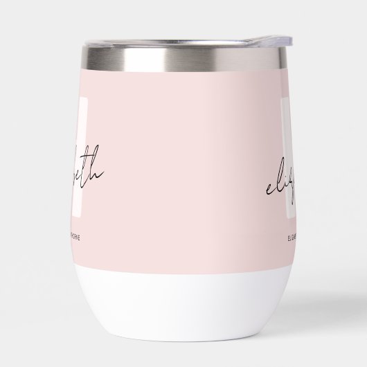 Moderne Monogram Girl Script Blush Pink Bridesmaid (Links)