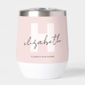 Moderne Monogram Girl Script Blush Pink Bridesmaid (Vorderseite)