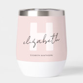 Moderne Monogram Girl Script Blush Pink Bridesmaid (Rückseite)