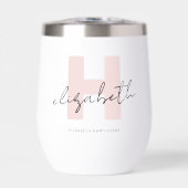 Moderne Monogram Girl Script Blush Pink Bridesmaid (Vorderseite)