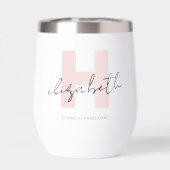 Moderne Monogram Girl Script Blush Pink Bridesmaid (Rückseite)