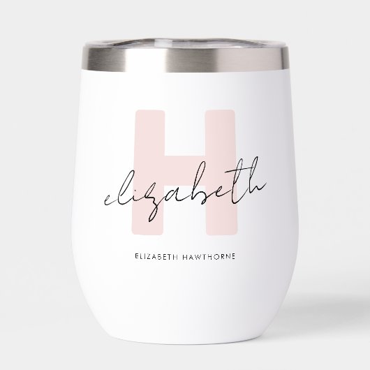 Moderne Monogram Girl Script Blush Pink Bridesmaid (Rückseite)