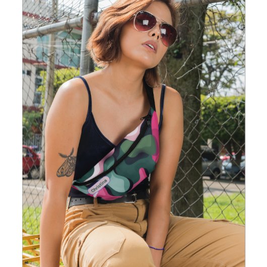 Moderne Monogram Girly Retro Military Pattern Fann Bauchtasche