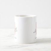 Moderne Monogram Girly Script Blush Pink Initial Kaffeetasse (Mittel)