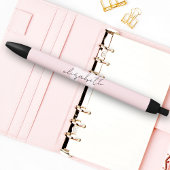 Moderne Monogram Girly Script Blush Pink Initial Kugelschreiber