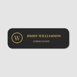 Moderne Monogram Gold Black Business Card Namensschild