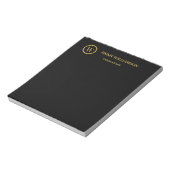 Moderne Monogram Gold Black Business Card Notizblock (Rotiert)