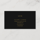 Moderne Monogram Gold Black Business Card Visitenkarte (Rückseite)