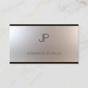 Moderne Monogram Gold Silver Template Luxus Seide Visitenkarte