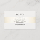 Moderne Monogram Gold White Strip Business Card Visitenkarte (Rückseite)