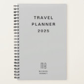 Moderne Monogram Gray Travel Planer (Vorderseite)