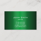Moderne Monogram Green Metal Business Card Visitenkarte (Rückseite)