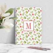 Moderne Monogram Green Palm Blätter Notizblock