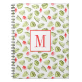 Moderne Monogram Green Palm Blätter Notizblock (Vorderseite)