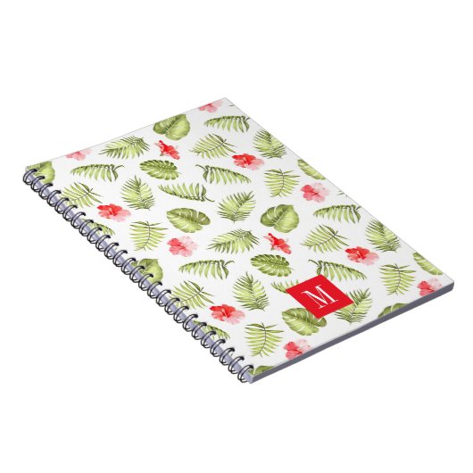 Moderne Monogram Green Palm Blätter Notizblock (Rechte Seite)