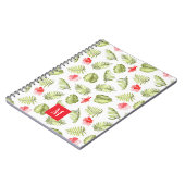 Moderne Monogram Green Palm Blätter Notizblock (Linke Seite)