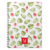 Moderne Monogram Green Palm Blätter Notizblock (Vorderseite)