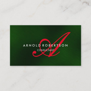 Moderne Monogram Green Trendy Business Card Visitenkarte
