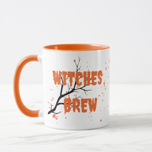Moderne Monogram Halloween Hexen Brew Tasse (Links)