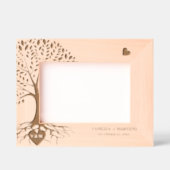 Moderne Monogram Heart Names Tree of Life Wedding Geätzte Rahmen (Vorderseite)