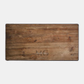 Moderne Monogram Holzinitials Beruflich Schreibtischunterlage (Vorderseite)