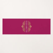 Moderne Monogram Hot Pink Workout Yoga Mat Yogamatte (Vorderseite (Horizontal))