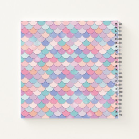 Moderne Monogram Hübsche Mermaid Pale Pink Sketch Notizblock (Rückseite)