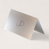 Moderne Monogram Imitate Gold Silver Elegante Vorl Visitenkarten (Rückseite)