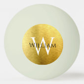 Moderne Monogram Imitats Gold Foil Initial Name Bl Tischtennisball (Vorderseite)