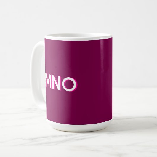 Moderne Monogram Initial Drop Shadow Dark Cherry Kaffeetasse (Vorderseite Links)