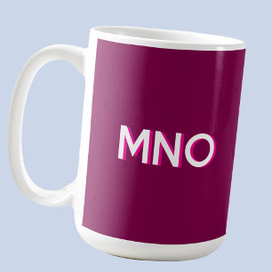 Moderne Monogram Initial Drop Shadow Dark Cherry Kaffeetasse