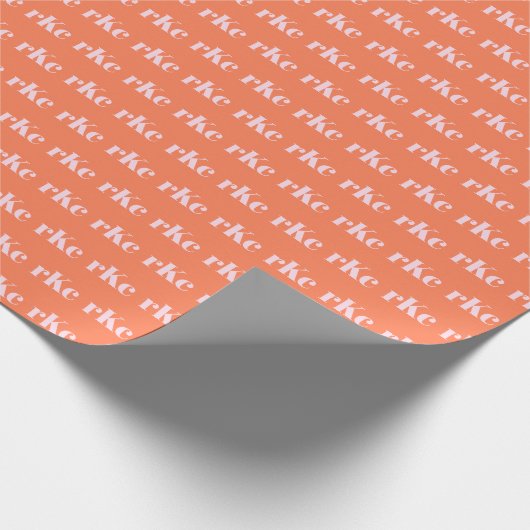 Moderne Monogram-Initialen Weichzeichnen Orange Pi Geschenkpapier (Ecke)