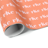 Moderne Monogram-Initialen Weichzeichnen Orange Pi Geschenkpapier (Rolleneckpunkt)