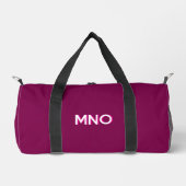 Moderne Monogram Initials Dark Pink Burgundy Duffle Bag (Vorderseite)