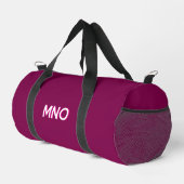 Moderne Monogram Initials Dark Pink Burgundy Duffle Bag (Rechte Ecke)