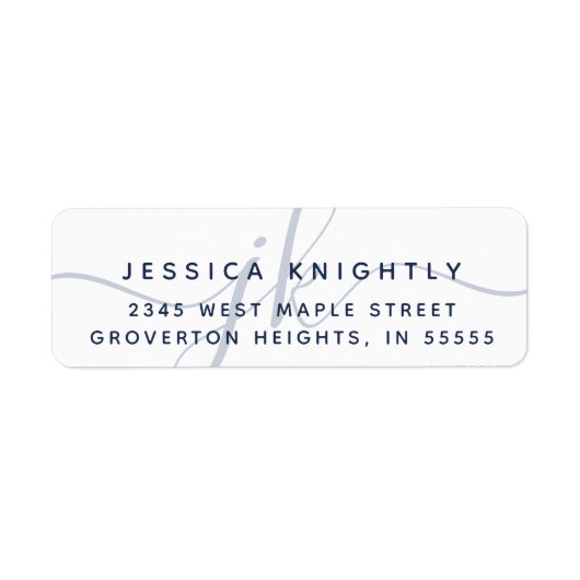 Moderne Monogram Initials Script Navy Blue Minimal (Vorne)