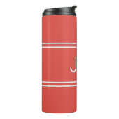 Moderne Monogram Initials Sport Athletic Golf Red Thermosbecher (Nach links gedreht)