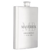 Moderne Monogram Initials Trauzeugen Hochzeitsgesc Flachmann (Rechts)