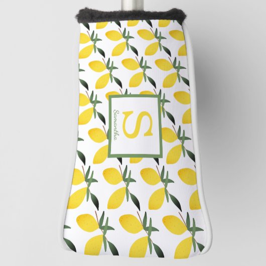 Moderne Monogram Lemon Citrus Golf Headcover (Rotieren 90)