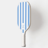 Moderne monogram Light Blue Streifen Girl Pickleball Schläger (Links)