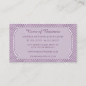 Moderne Monogram Lila Quatrefolie mit Name Visitenkarte (Rückseite)